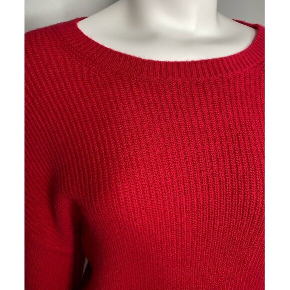 EXPRESS Crewneck Sweater Top Women's‎ MEDIUM Red Relaxed-Fit Long-Sleeve NWOT - Picture 4 of 9